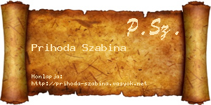 Prihoda Szabina névjegykártya